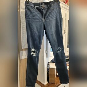 Hollister Women's Distressed Blue Jeans